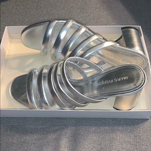 New silver Marc fisher block heels